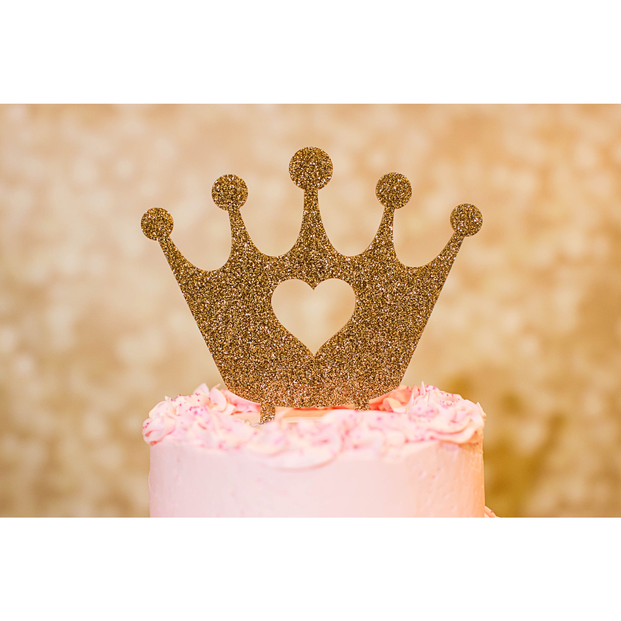 CREPUSCOLO Crown Cake Topper, Vintage Tiara Crown Cake Topper Baby Shower  Birthday Cake Decoration Small Baby Crown for Boys & Girls, Metal (Gold)