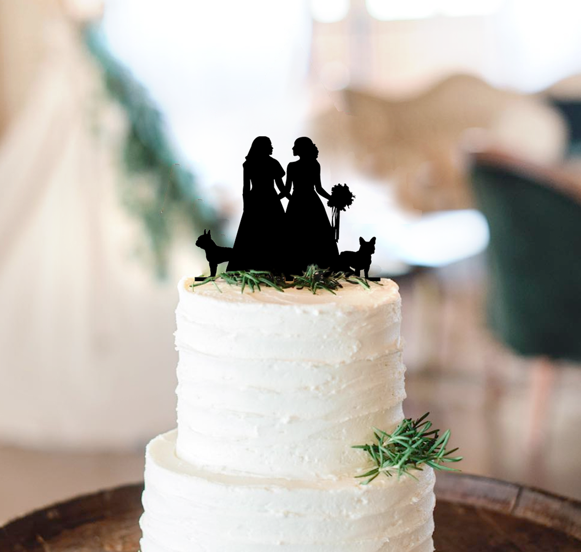 Kiss Bride Groom Wedding Cake Topper Couple