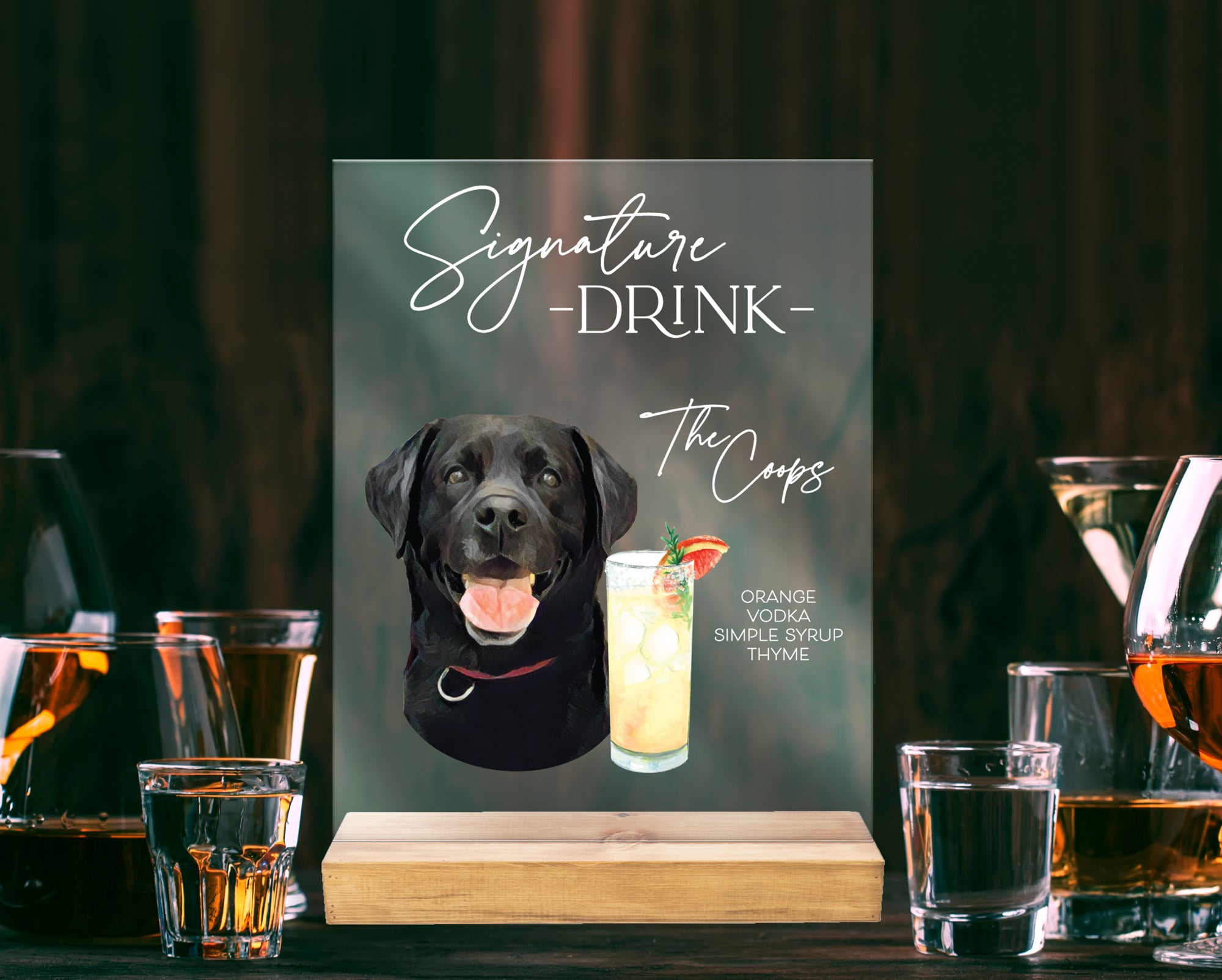 1 Pet - 16x20 popular Pet Portrait Sign, Bar Menu DEPOSIT