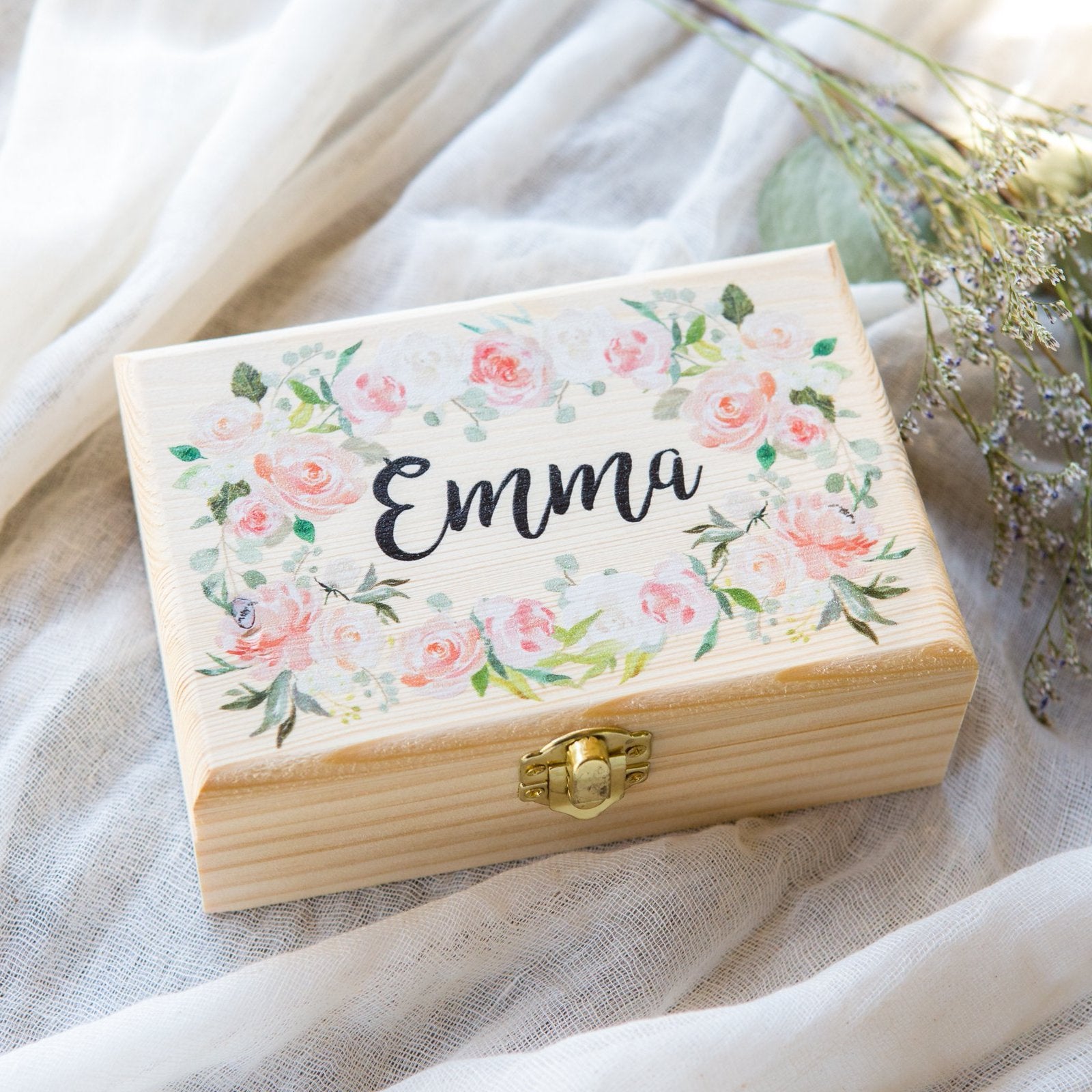 Personalised Wooden Jewellery Box - Message - Etched – T-Leaf Collections