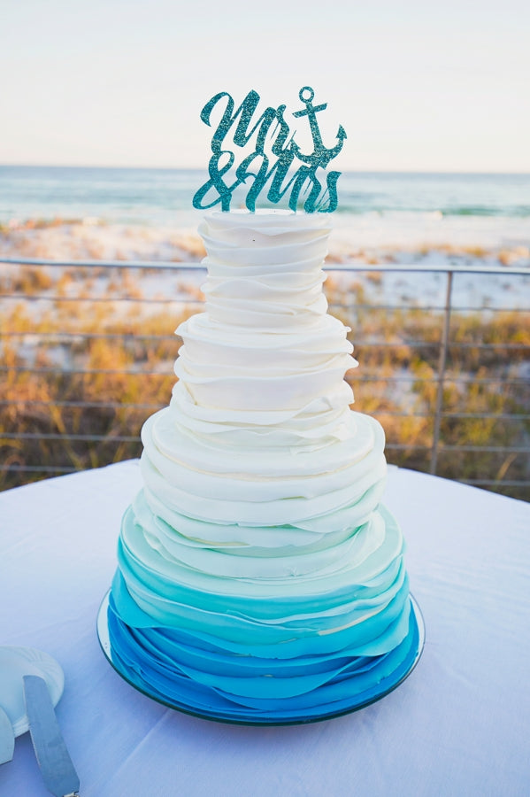 Buy Wedding Cake Topper Anchor Mr & Mrs Nautical Wedding Cake Online in  India - Etsy