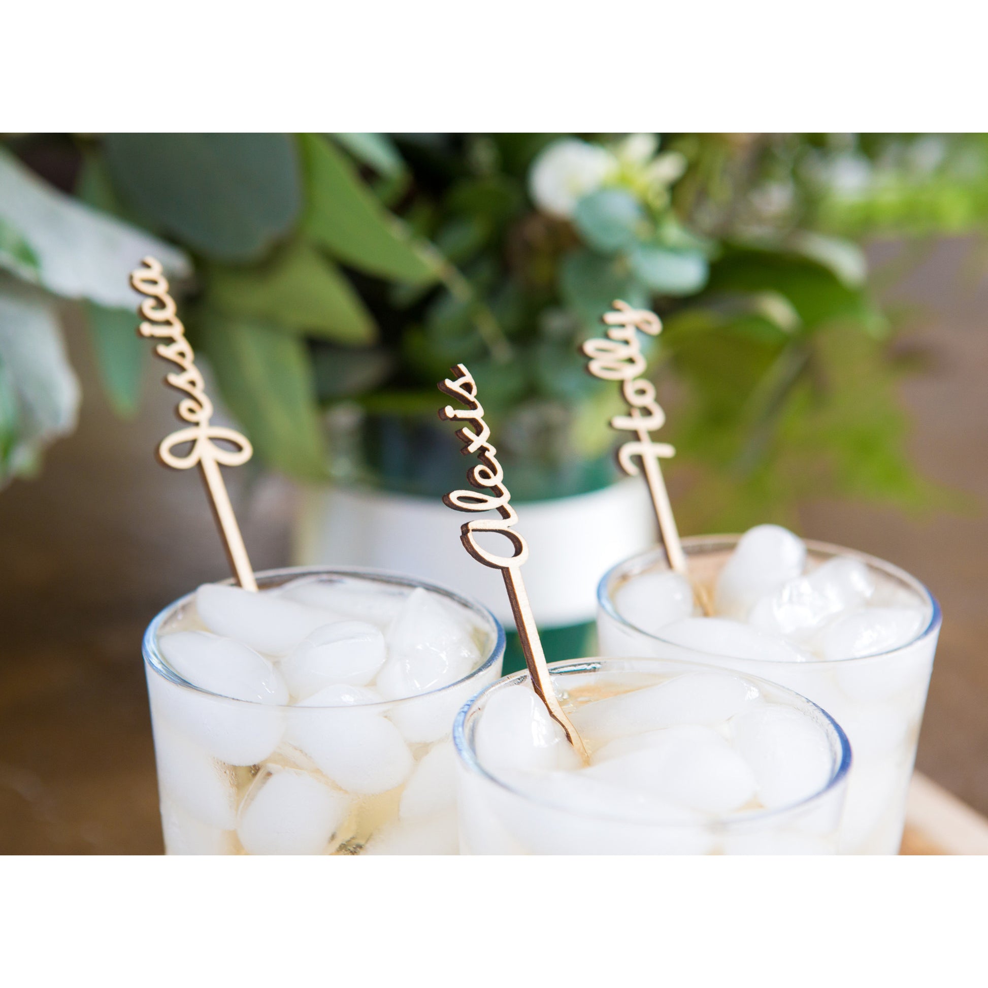 Personalized Name Drink Stirrers Cocktail Accessories Wedding